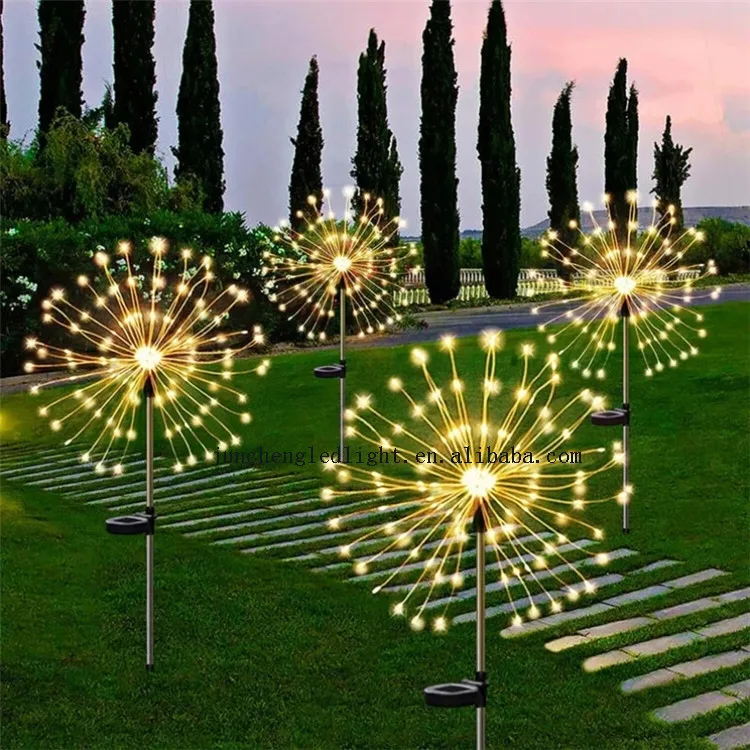 Outdoor LED Firework 8 Modes Fairy Lights Solar Operated Warm White Light Christmas Garden Wedding Decoration