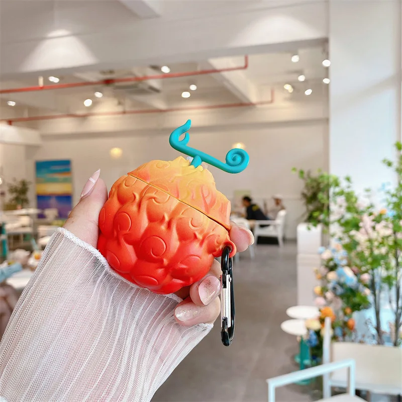 3D Cartoon Cute ONE PIECE Luffy Devil Fruit Earphone Case for