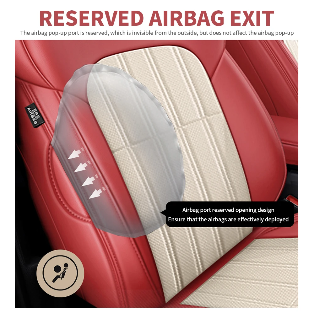 Muchkey Leather Car Seat Cover Front Rear Car Seat Cushion Cover For