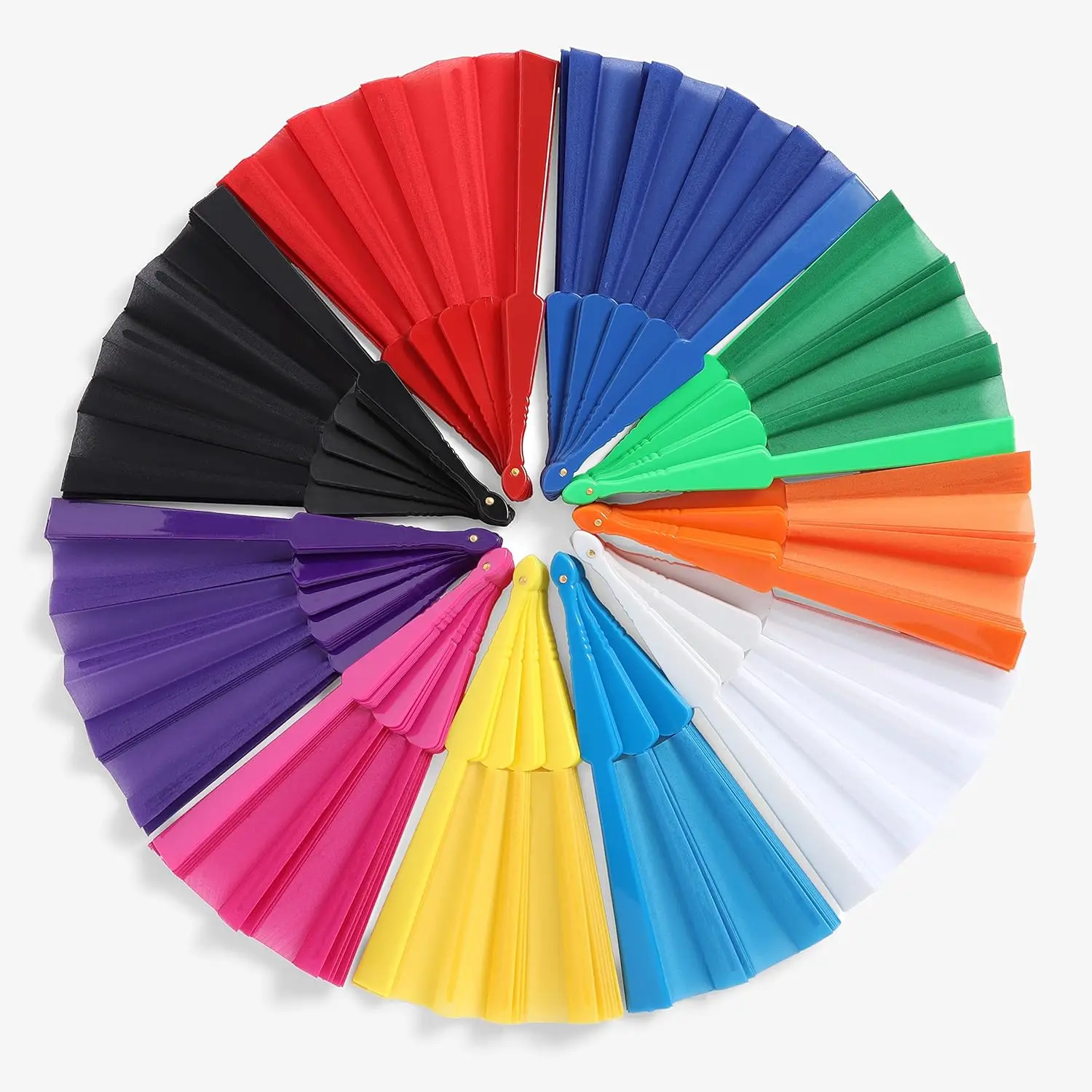In Stock 23cm Folding Hand Fan Vintage Plastic Folding Fan for Summer Beach Decoration