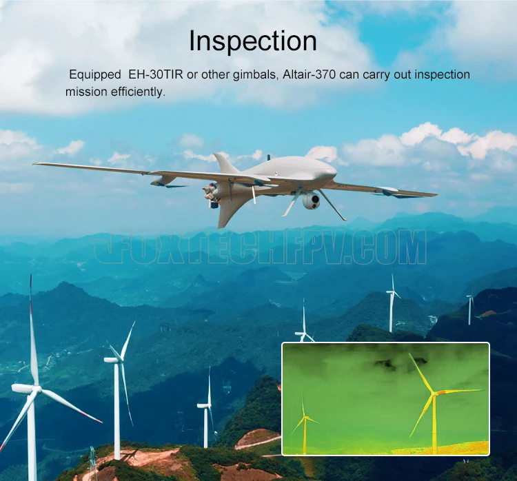 Foxtech Altair-370 Tandem Wing Long Range Thermal Camera Surveillance ...