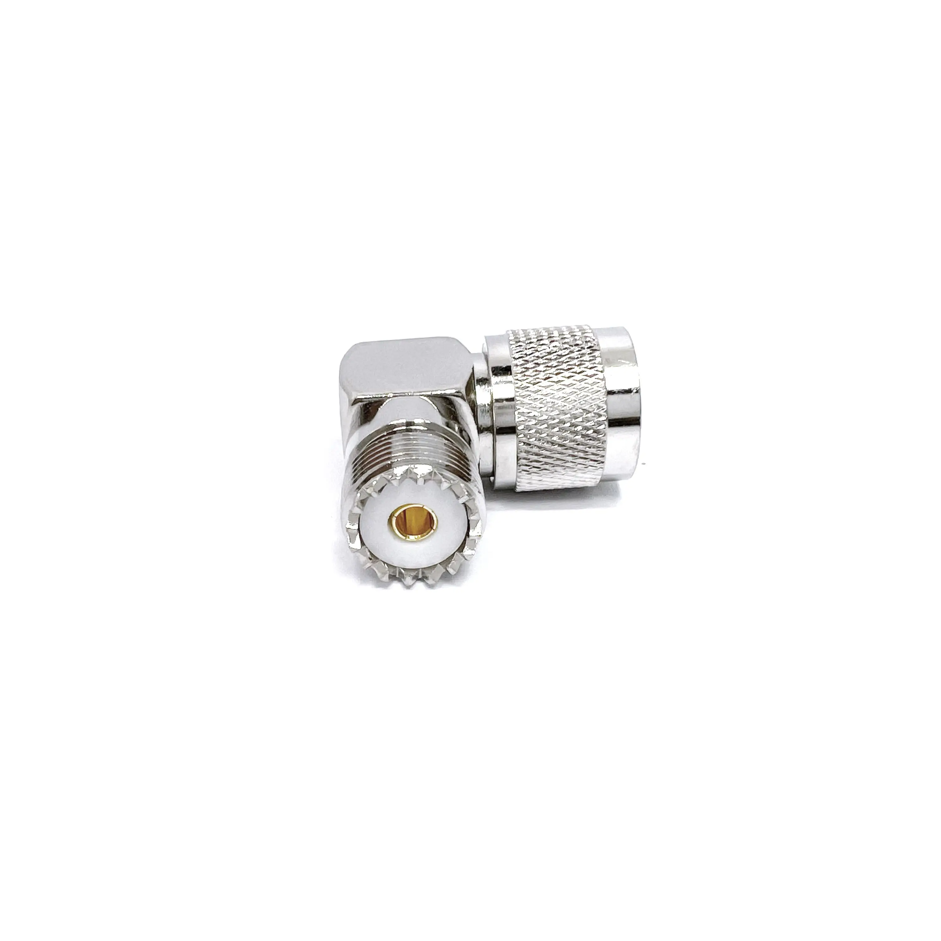 Brass Material Rf Connector UHF Female Jack To UHF PL259 Male Plug Right Angle 90 degree L Shape Adapter factory