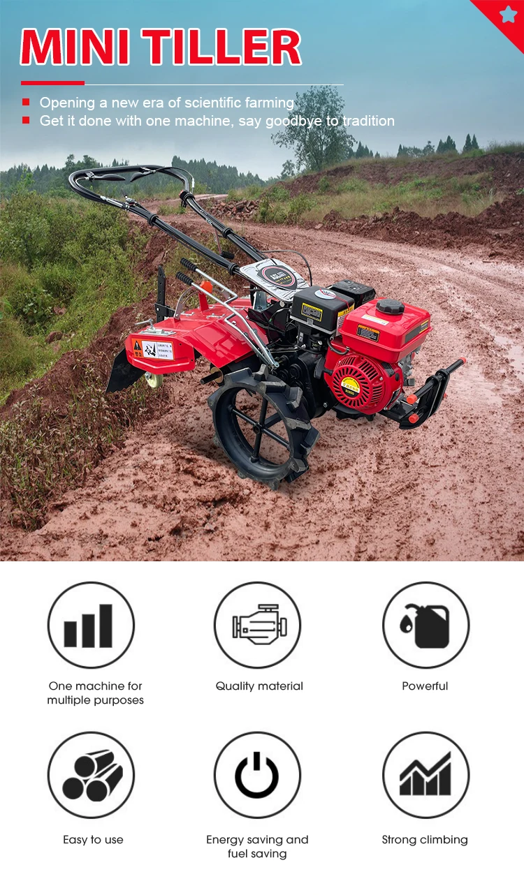 Mini Cultivator Mini Rotary Tiller Farm Power Tiller Agriculture Walk ...