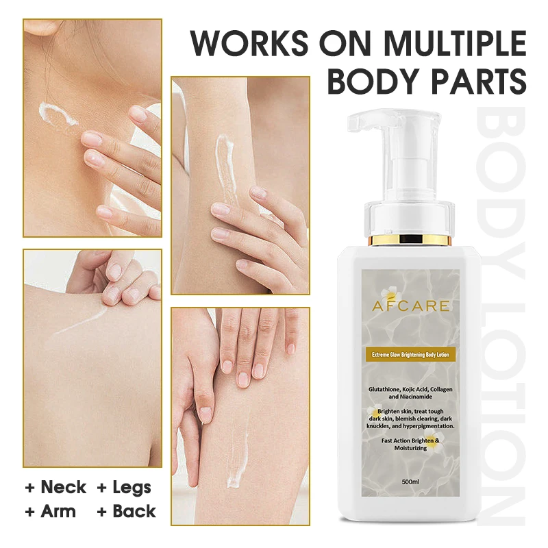 AHA BHA Body Lotion Vegan Cruelty-Free Moisturizer with Collagen  Niacinamide Whitening Lotion No Side Effects White Lotion Color