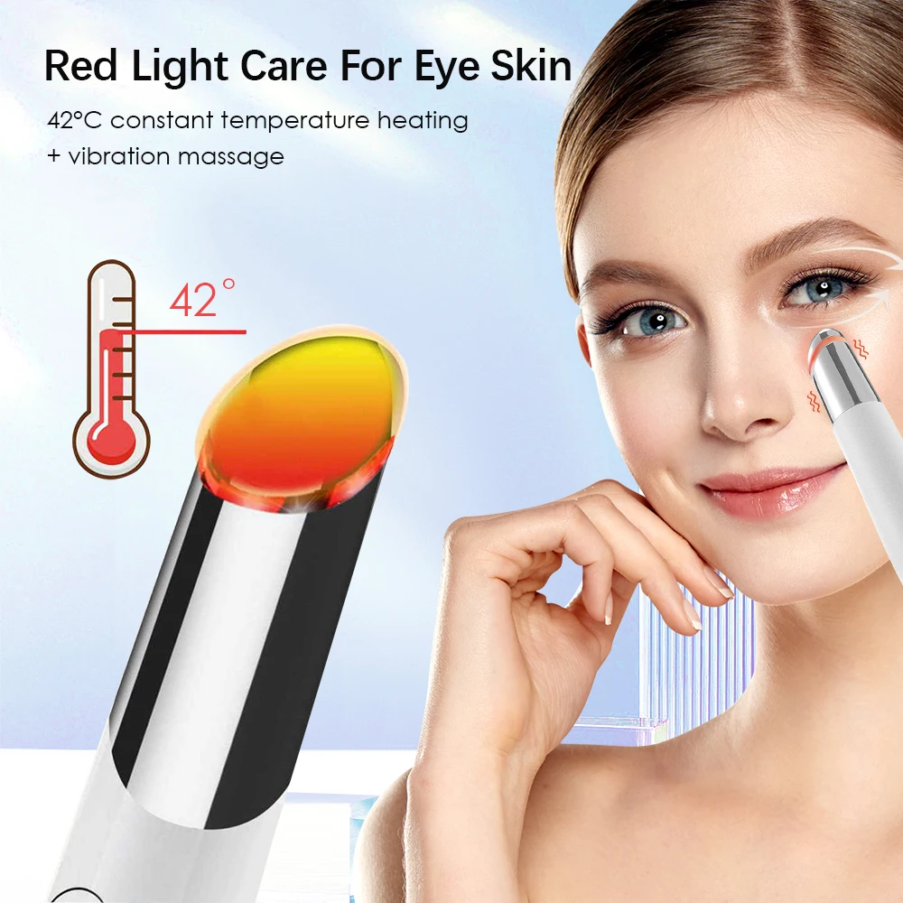 3 Color Light Heated Vibration Eye Care Lifting Beauty Device Electric Eye  Massager