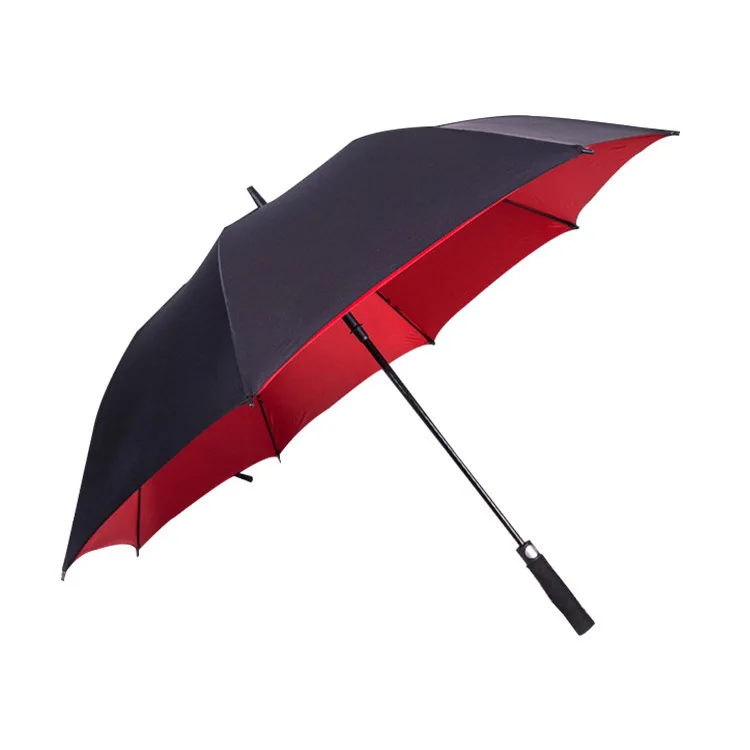 High quality double layer waterproof windproof automatic open straight golf umbrella with print logo