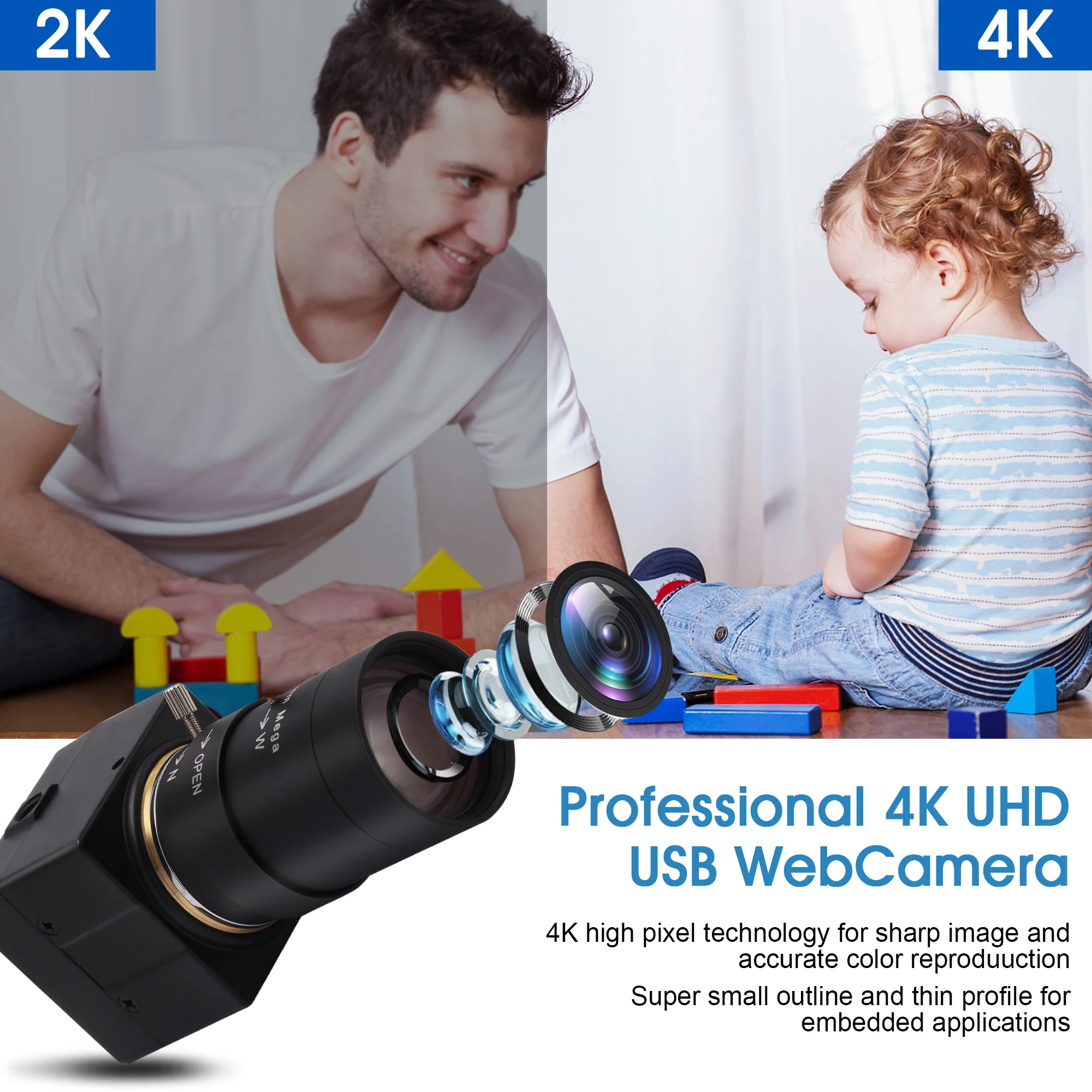 ELP HD DIGITAL CAMERA 4K USB コンパクトカメラ Amazon.com: ELP 4K HDMI USB Camera - Wide Angle, 2X Digital