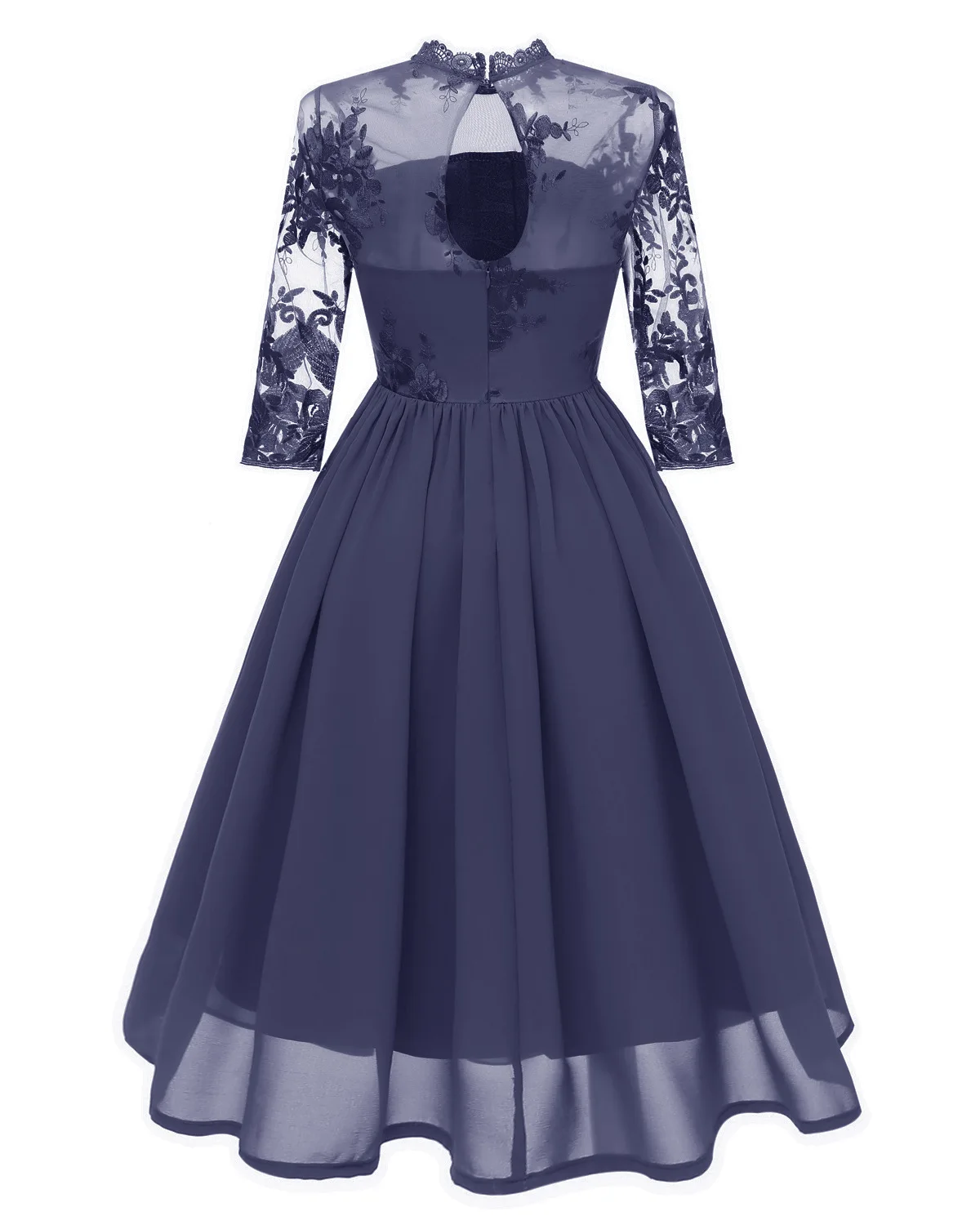 chinese dress ladies 1950s Off Shoulder Lace Swing Dress