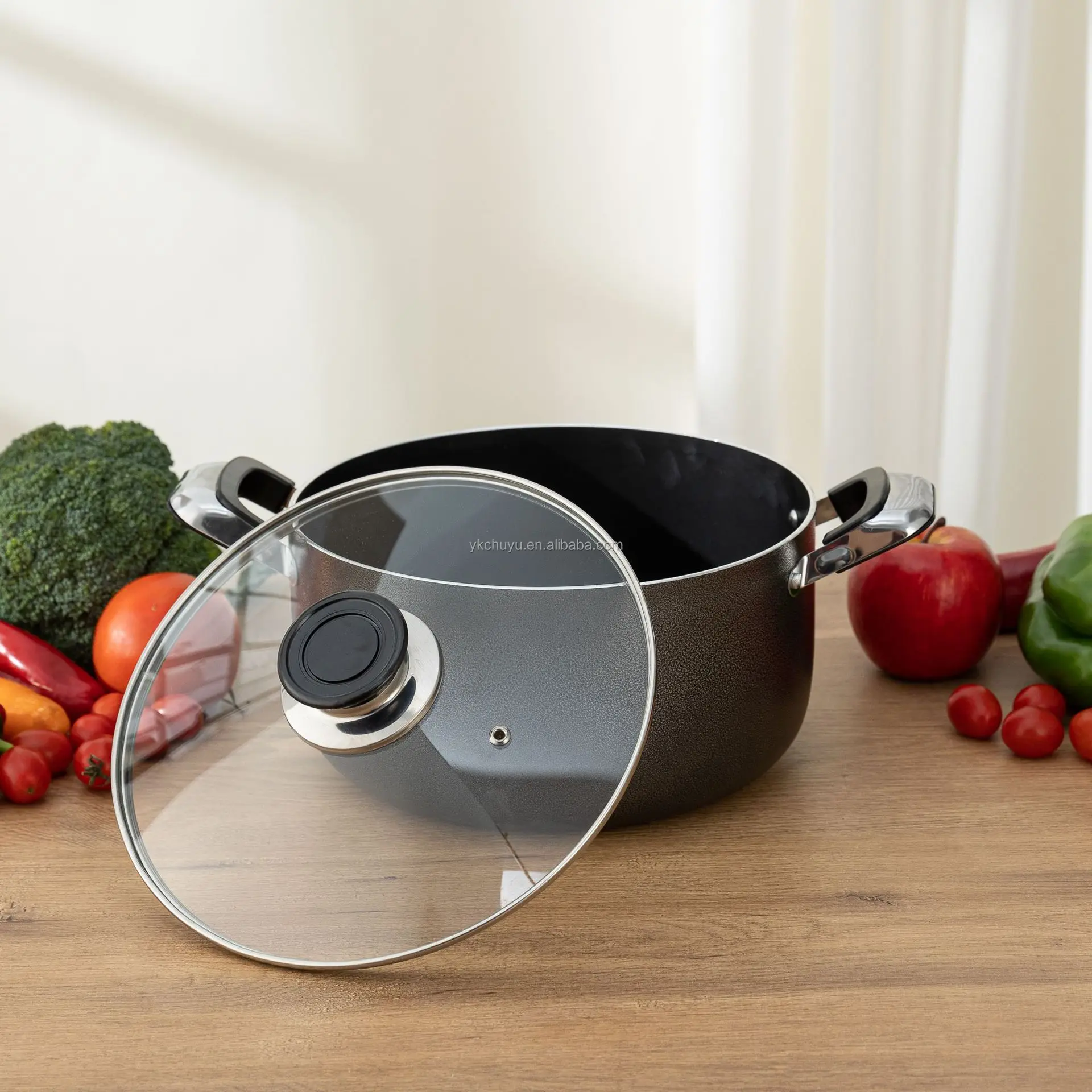 Non Stick Cookware Set Aluminium Good Selling Modern Non Stick Black 16 PCS Prestige Cookware Set