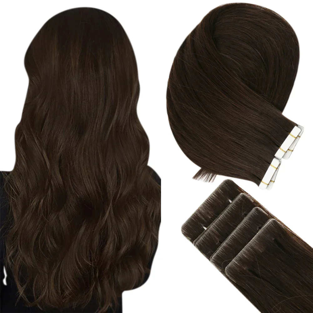 LaaVoo Virgin Injected Tape in Hair Extensions 100% Real Brazilian Hair 5Pcs&20Pcs Pure Color_voghion.com