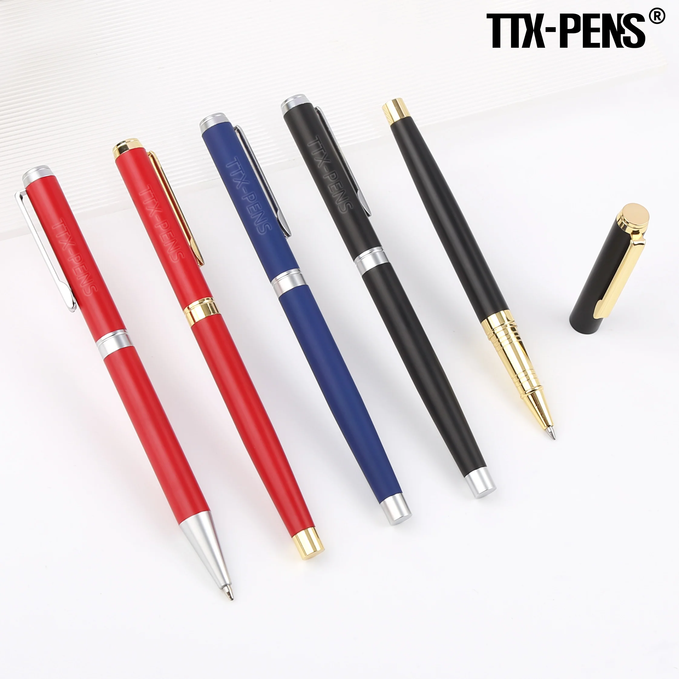 TTX Custom Logo Roller Ball Pen with Exquisite Classic Design 1.0mm Writing Width Commemorate Gift