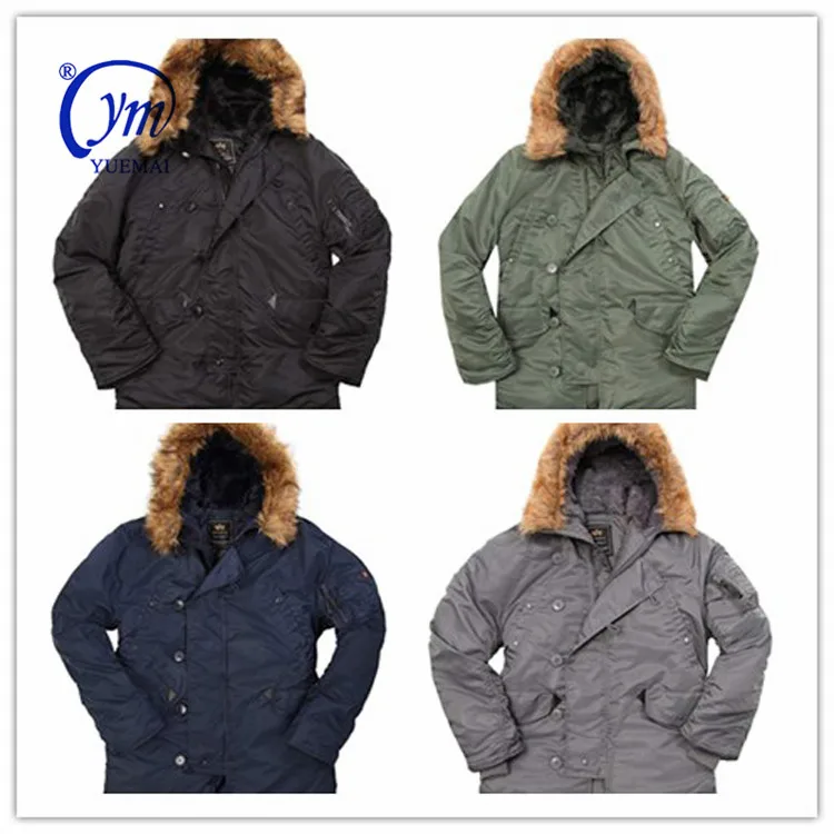 Tactical N3B Winter Padded Windproof Parka with Fox Fur Hood for