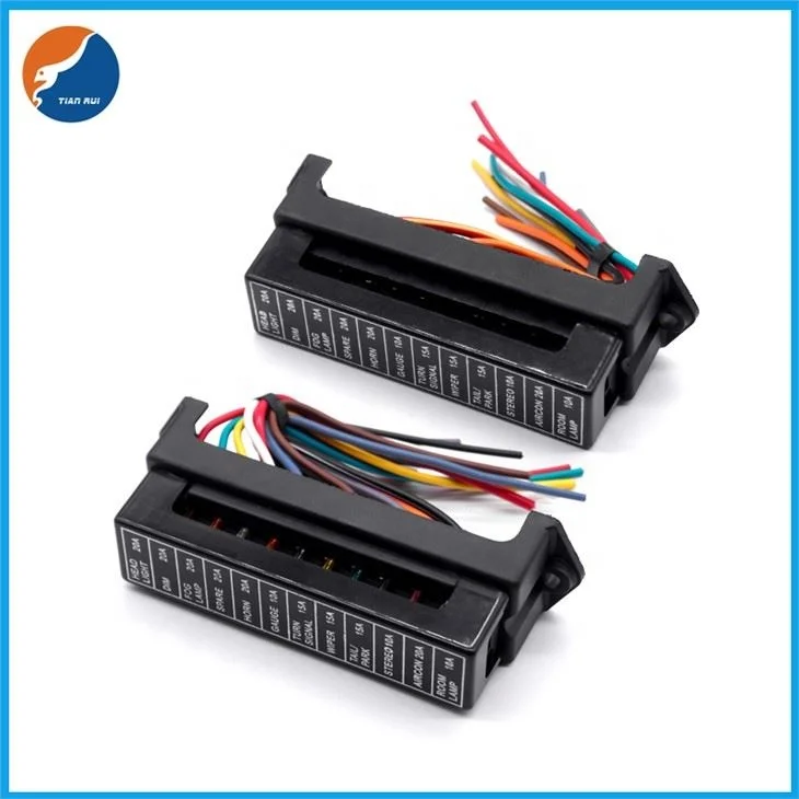 Universal 12 ATC Fuse Block Car 10 Way Fuse Box 10 Road with Wire Modification Basic 8 6 4 Way Auto Fuse Holder