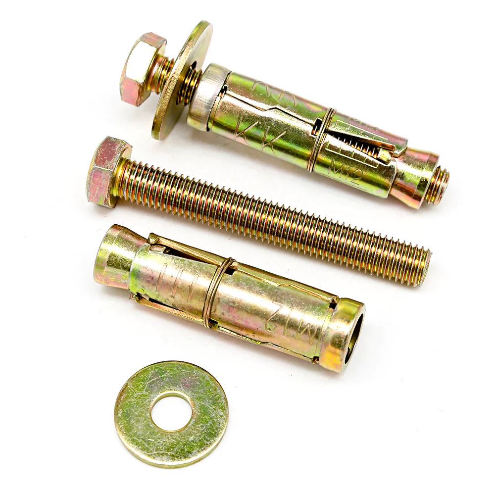 Yellow Zinc Plated 4pcs Fix Bolt M12 X 60 Mild Steel Shield Anchor Rawl Bolt Buy Three Fixed