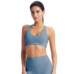 Women's XL Cross-Border Sports Bra Beautiful Gathering Yoga Vest Shock-Proof Back Training Sling Plus Size Fitness Apparel Front
