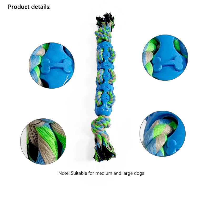 Image showcasing Wholesale Durable Pet Interactive Training Toys Cotton Rope Knot Toys ...