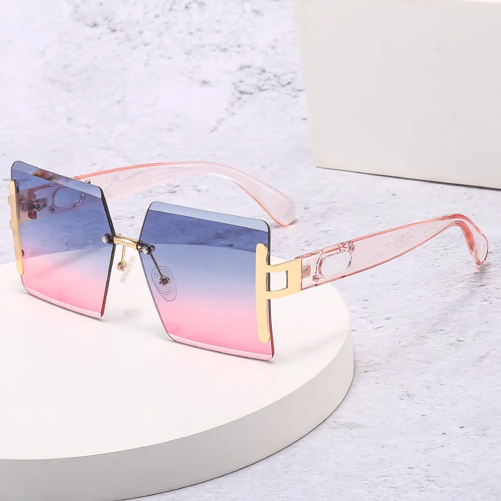 2024 Designer Rimless Square Sunglasses Luxury Fashion