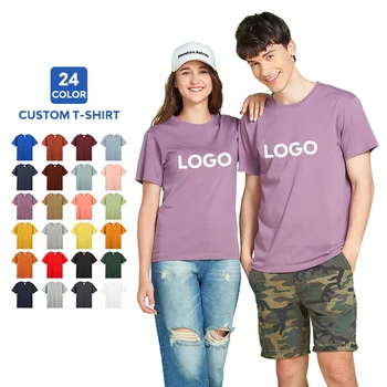 wholesale High Quality couple cotton 100% t shirts plain oversized unisex custom printing designer t shirt