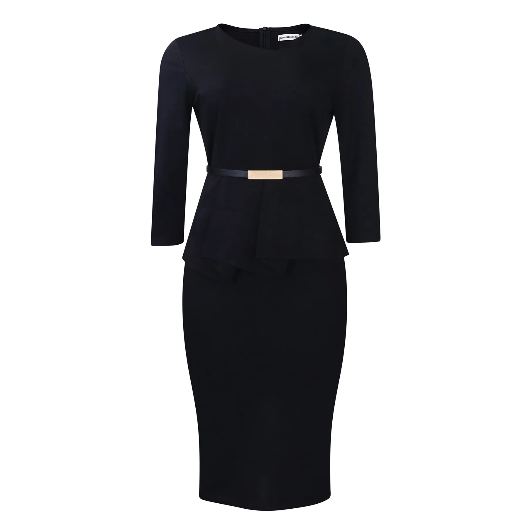 European American Office Lady Pencil Dress  Natural Waist, Knee-length, Washable, Breathable| Min Order 2 ct
