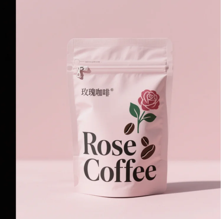Customized snack tea chocolate packaging bag, aluminum foil candy upright bag, matte effect, free-form coffee packaging bag