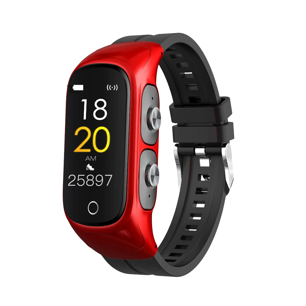 N8 Newest Arrival 2 in 1 Wireless Reloj Smart Watch with Earbuds Headset Smart Bracelet Tws Earphones Smartwatch Earbuds
