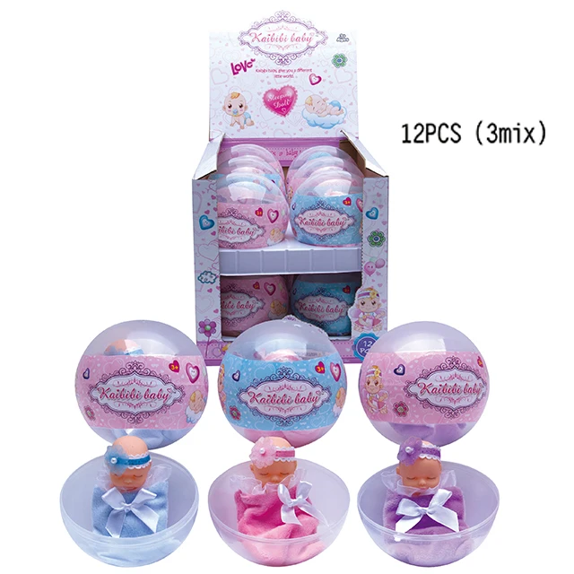 
 Мини карманная игрушка, силиконовая кукла новорожденный, кукла-сюрприз в шарике для девочек (12 шт.)  