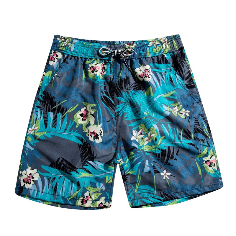 Spring Summer Men Beach Shorts Coconut Tree Pattern Elastic Short Pants Drawstring Bermuda Board Shorts175_voghion.com