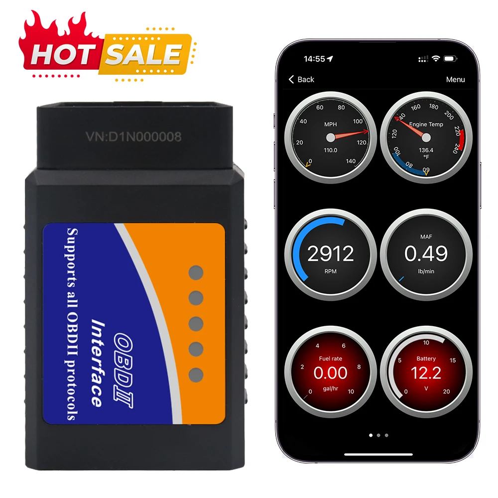 ELM327 Car OBD2 Code Reader WIFI Bluetooth Auto Diagnostic Tool For