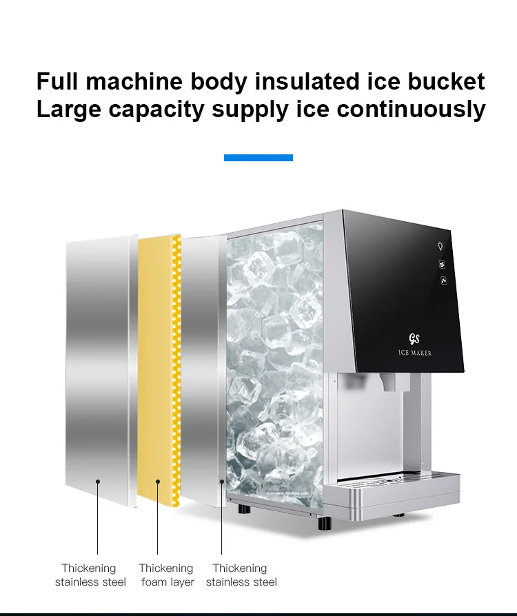 Newest Commercial Ice Maker Stainless Steel Ice Cube Maker Machine with Factory Price