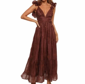 Autumn Women's Party Ball Dress V-Neck Slimming Long Chiffon Ball Skirt Waist Cinching Thin Shoulder Strap Solid Long V-Neck