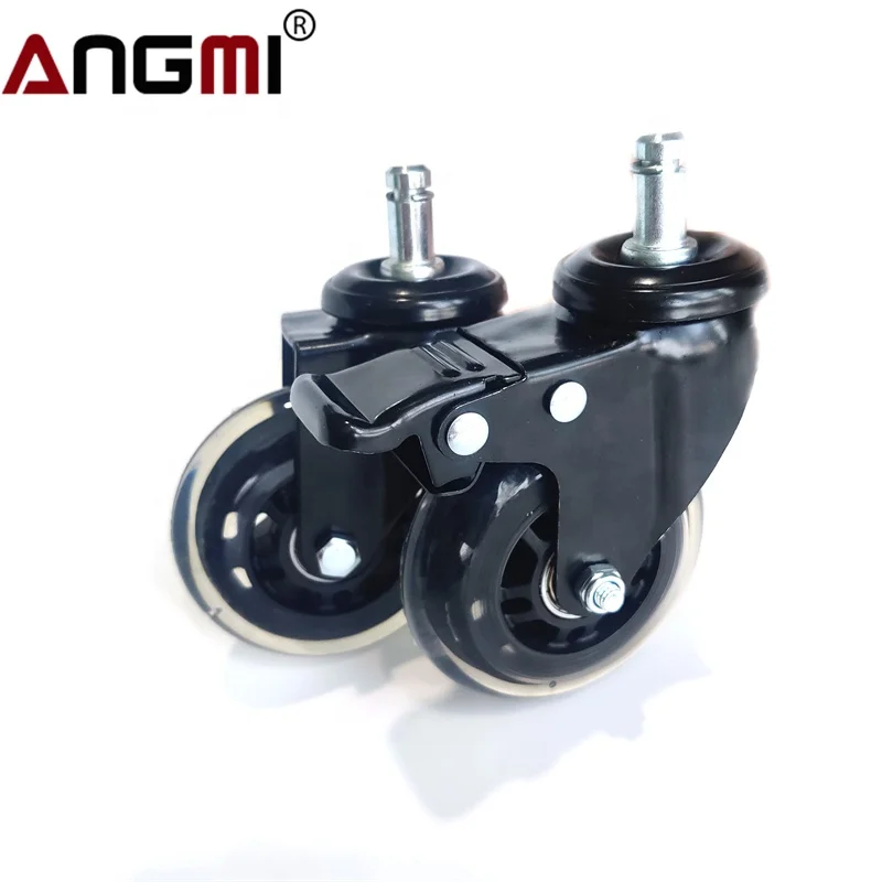 Stainless Steel Medical Rubber Cart Wheels For Central Locking Caster