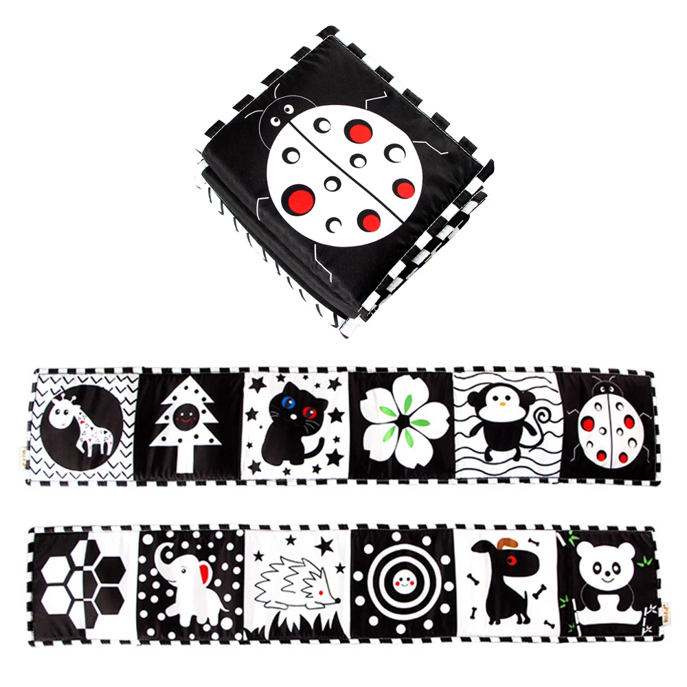 Infant Tummy Time Toys Black And White High Contrast Sensory Baby Toys