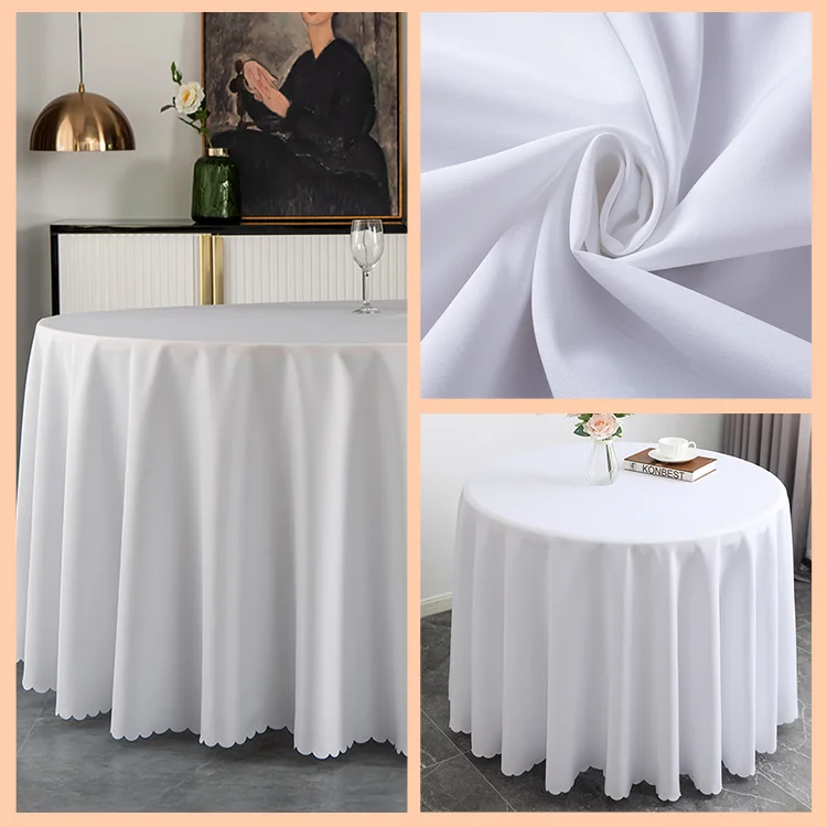 Luxury 132 Round White Table Cloth - Perfect for Weddings