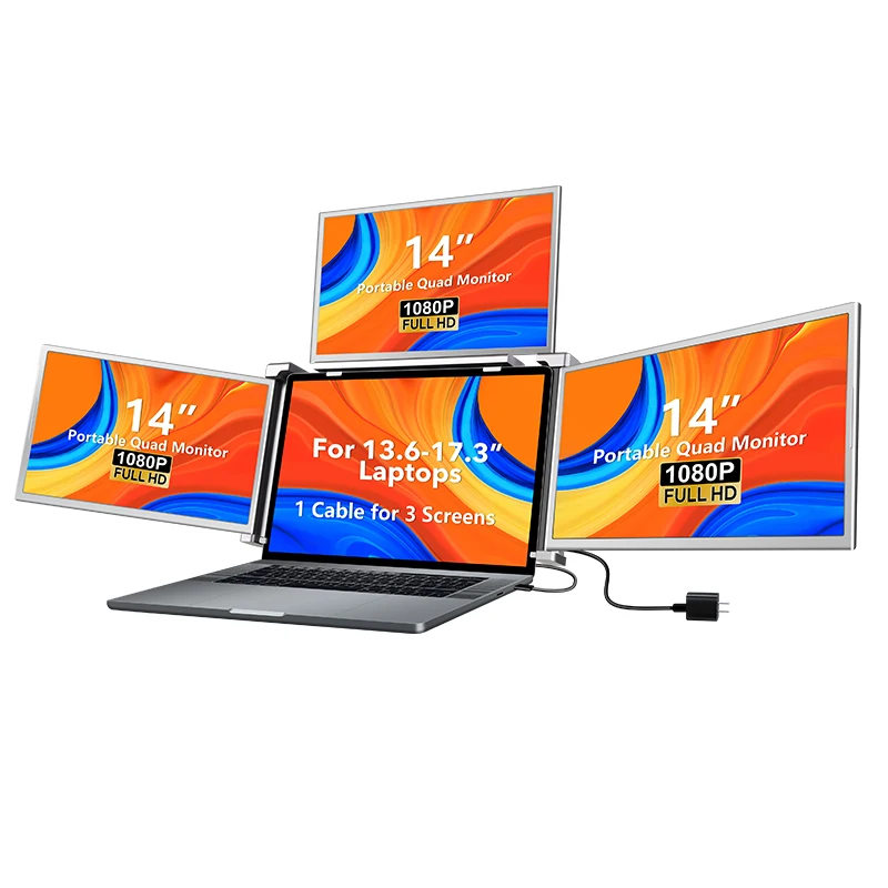 14 Inch Portable Monitor for Laptop Dual Screen With Full HD Display ...