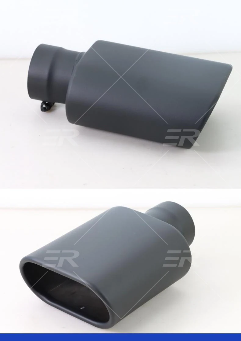 Square Stainless Exhaust Tip Inlet 2.5 3" X 5.5" Outlet 9.5" Long