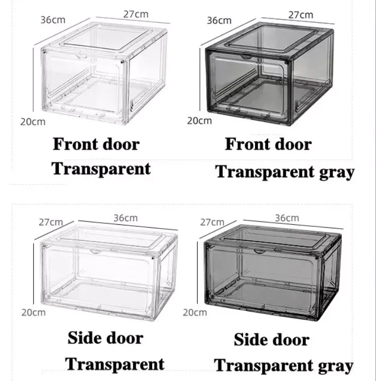 Factory Wholesale Clear Plastic Shoes Box Figures Storage Bins Acrylic Containers Sneakers Boxes