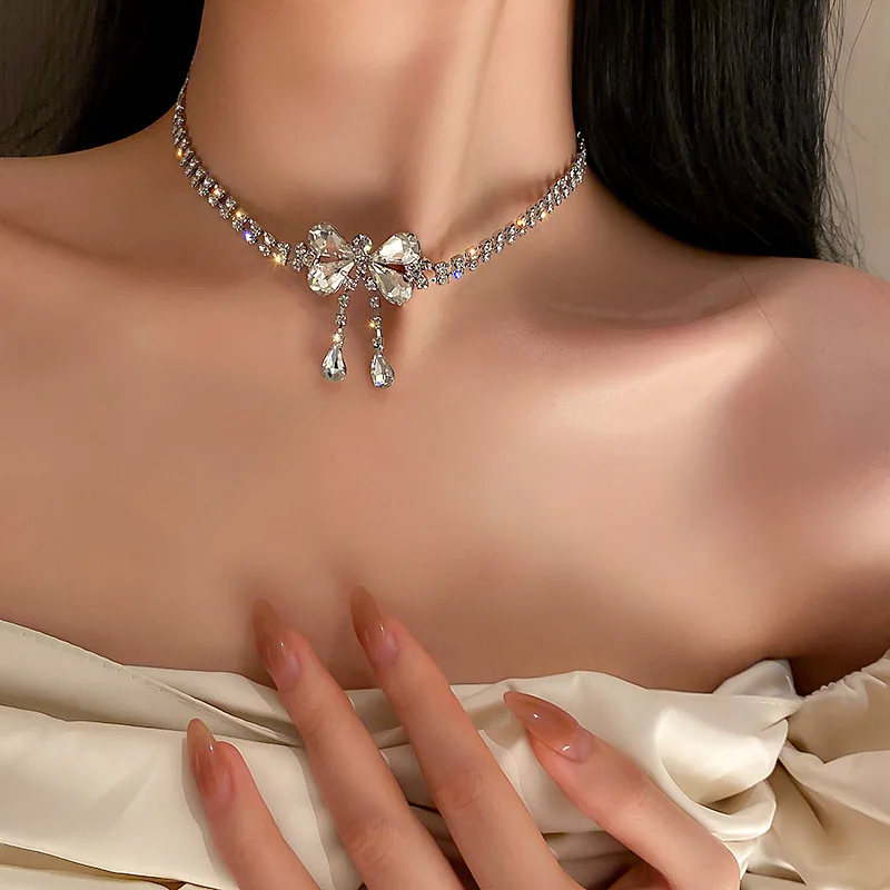 Crystal Butterfly Pendant Necklace