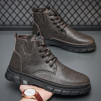 Alternative view of Y Boots Men's High Top Retro Shoes Casual Heightened Footwear Shoes for Men