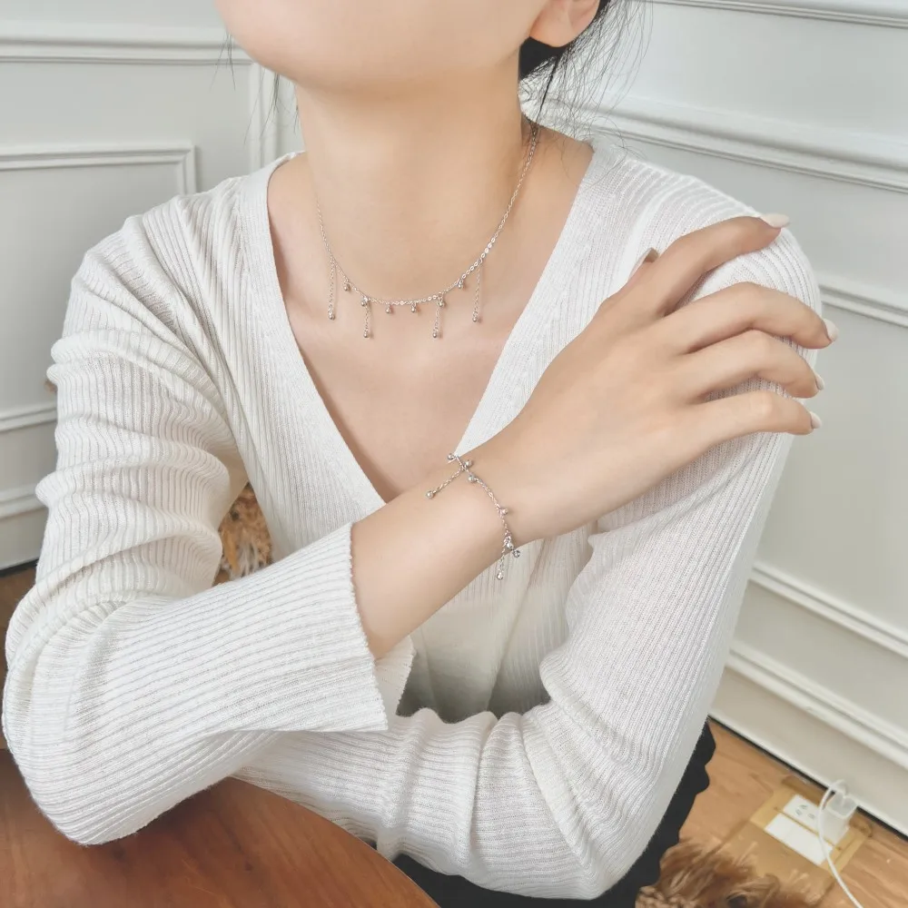 KAKODIY fashionable and elegant design sterling silver chain buckle adjustable tassel bead pendant women's daily wear jewelry bracelet detail 3