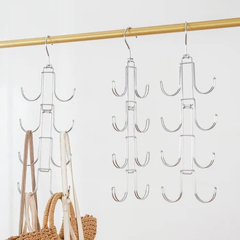 Household 8 Hooks Metal Laundry Shoes Clothes Hanging Hanger Rack Hat Bag Storage Hanger