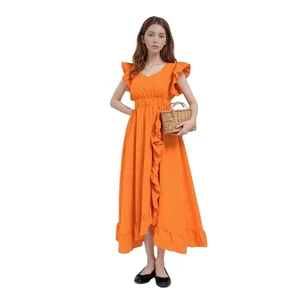 Women's Sexy Sleeveless Round Neck New Summer Irregular Skirt Ruffled Fashion Dress