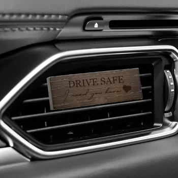 56H Wood Air Freshener Simple Design Style Car Air Freshener Car Vent Aroma Diffuser Car Odor Eliminator Amber Scent