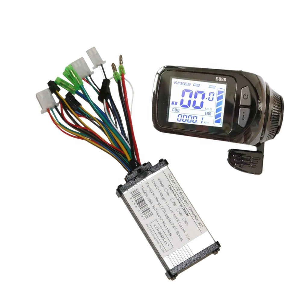 Motor Controller 250W/350W Waterproof LED Display Panel Electric Bicycle Scooter Brushless Controller Kit 