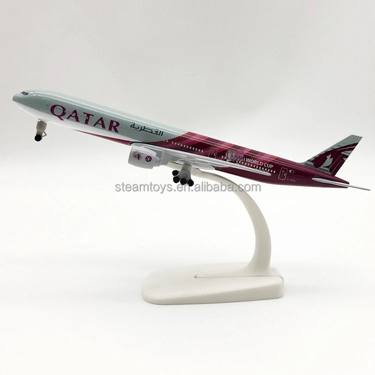 【新品】カタール航空ボーイング777模型(20センチ•金属製)外箱•スタンド付き JC Wings 777-300ER カタール航空 特別塗装 「FCバルセロナ」 A7