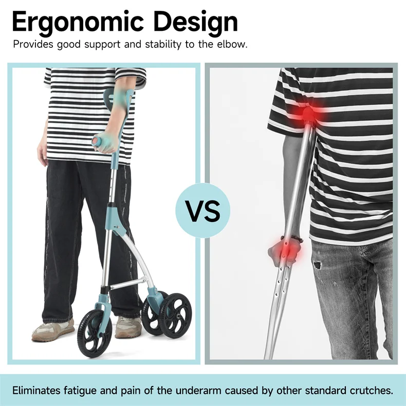 MSMT Narrow Walkers for Small Space Forearm Crutches with 3 Wheel for Adult Folding Rolling Walker for Seniors Handicap Elderly