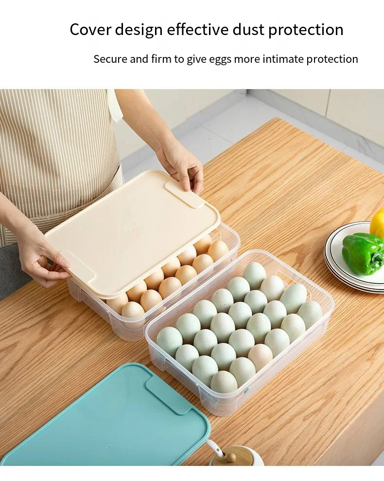 Refrigerator egg box Fresh-keeping storage Household plastic container to put eggs on the rack of shockproof box manufacture