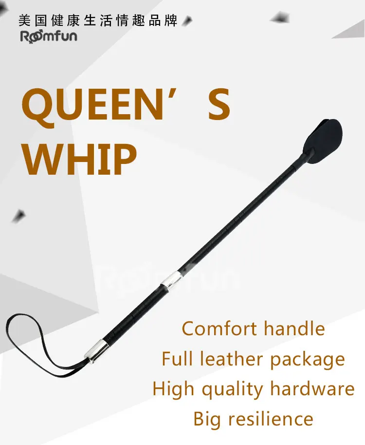 Sm Riding Crop Leather Strict Flogger Horse Spanking Flirt Whip Beat