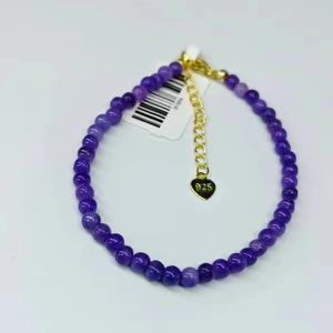 Chinese Retro Style Single Ring Bracelet for Men and Women, Natural Purple Jade - Wedding Gift