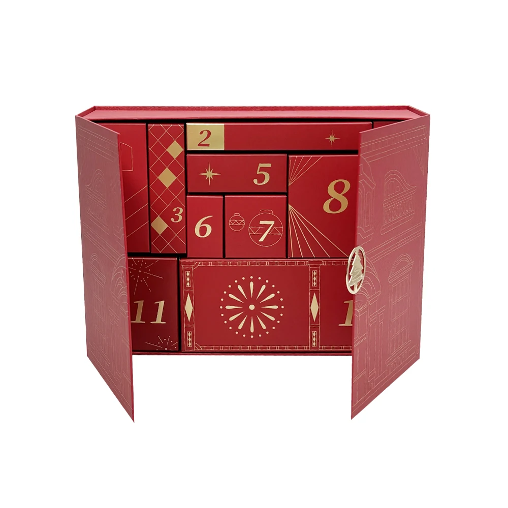 Wholesale Custom 12 Days Advent Calendar China Manufacturer Chocolate Packaging Box Holiday Countdown Gift Box Christmas Advent