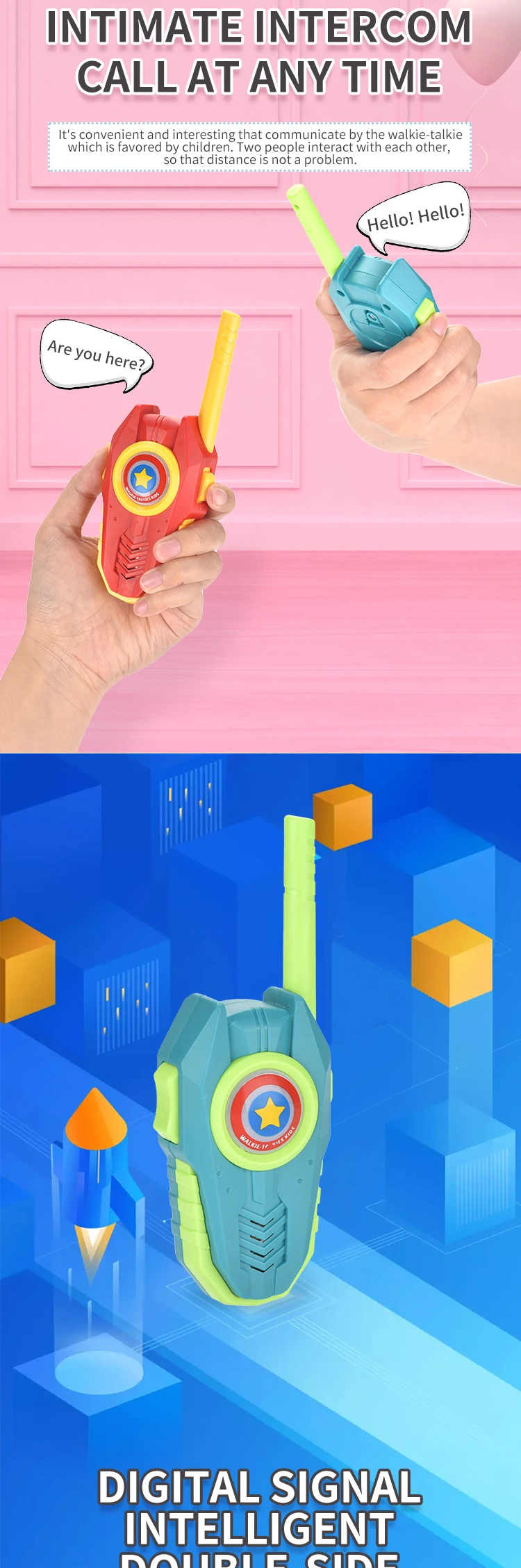 Outdoor Two Way Radio Walkie Talkie Toys Kids Long Range Walkie Talkies